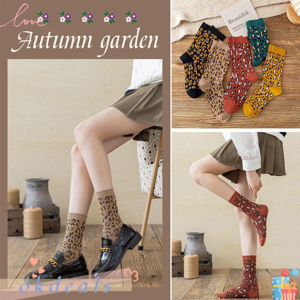 OKDEALS Tất Hoạ Tiết Da Báo Thiết Kế Thoáng Mát Cho Nữ