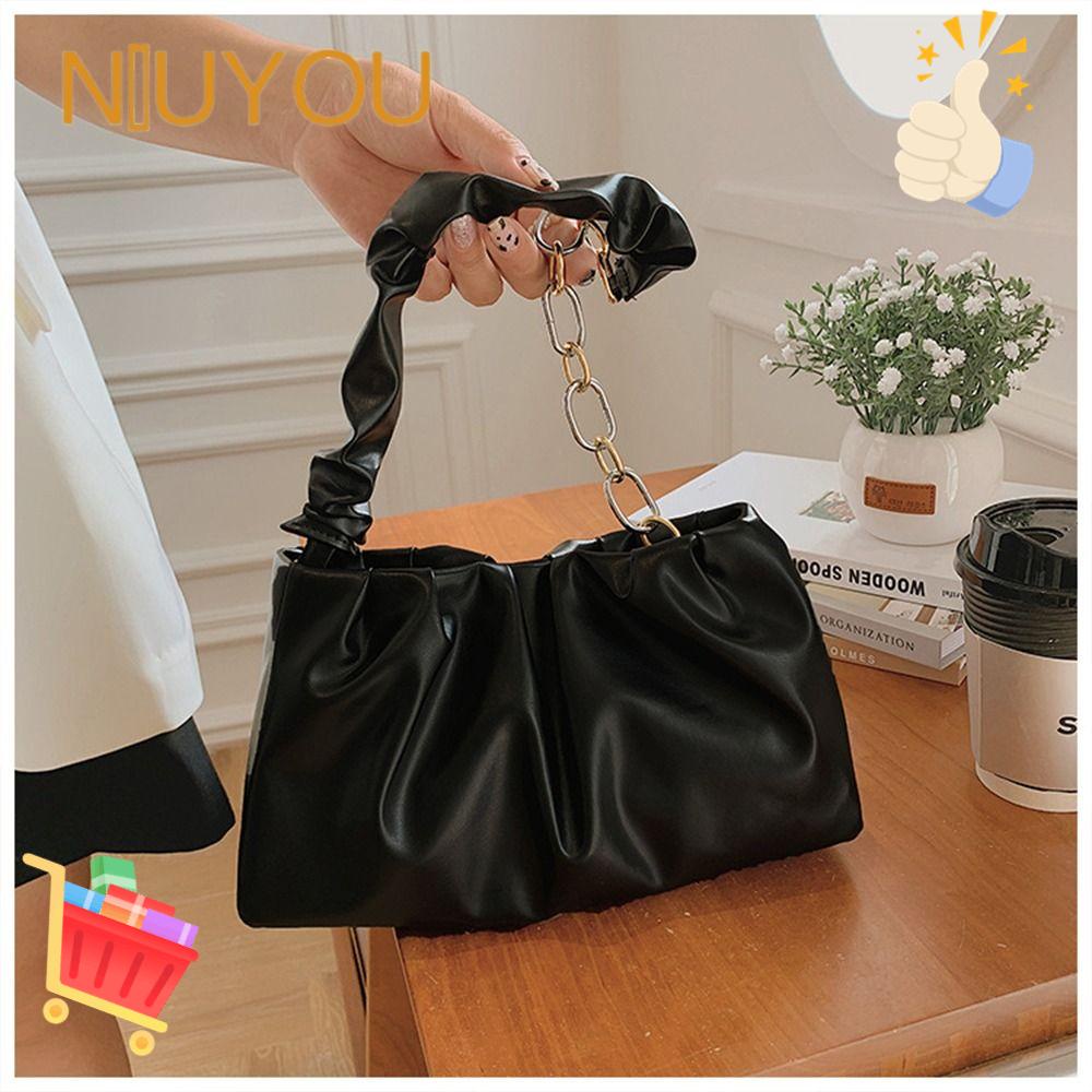 NIUYOU Túi Xách Da PU Màu Trơn Cỡ Lớn Thời Trang Cho Nữ