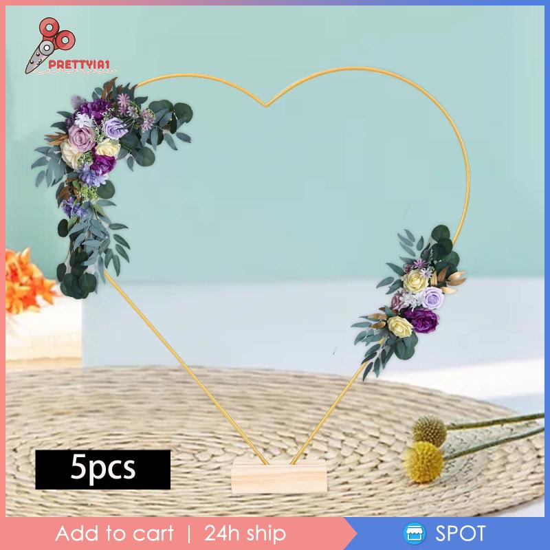 Set 5 Vòng Hoa Bằng Kim Loại Làm Bằng Thủ Công Kèm Thẻ Giữ Vòng Hoa Trang Trí Bàn Tiệc