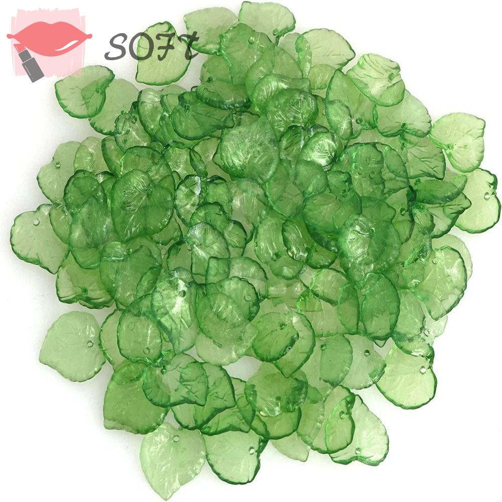 SOFTNESS Bộ 200 Mặt Dây Chuyền Hình Chiếc Lá 15x15x2mm