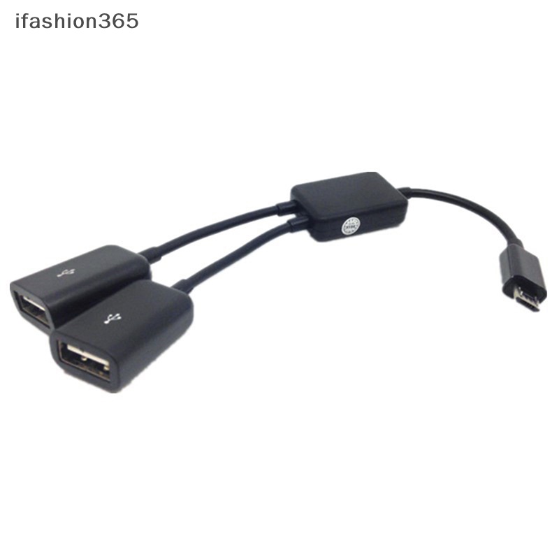 Dây Cáp Chia Hai Cổng Micro USB OTG ifashion365 Cho Máy Tính Bảng / Điện Thoại Thông Minh