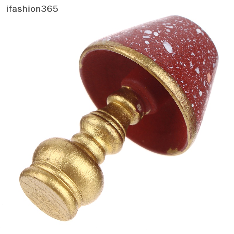 Mô Hình Đèn Bàn Màu Đỏ Phong Cách Retro Cho Nhà Búp Bê 1: 12 [ifashion365]