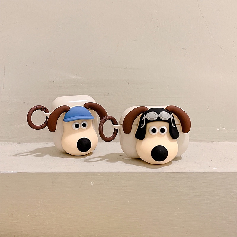 Vỏ Bảo Vệ Hộp Sạc Tai Nghe Airpods 1 2 3 PRO PRO PRO2 Bluetooth Bằng TPU Màu Trơn Hình Chú Chó Tai Dài 3D Dễ Thương