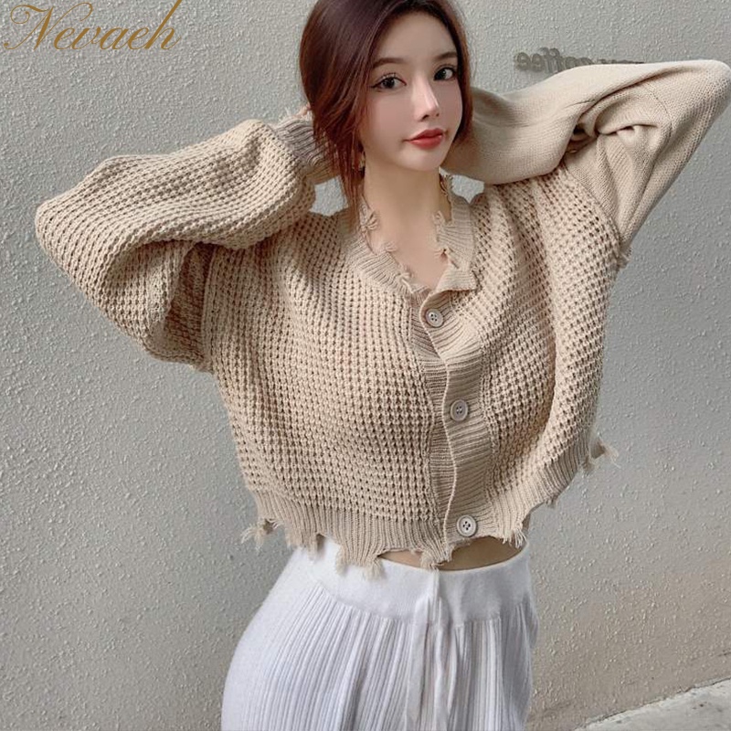 Áo Khoác Dệt Kim Tay Dài Dáng Rộng Phong Cách Hàn Quốc Thời Trang Mùa Thu Cho Nữ