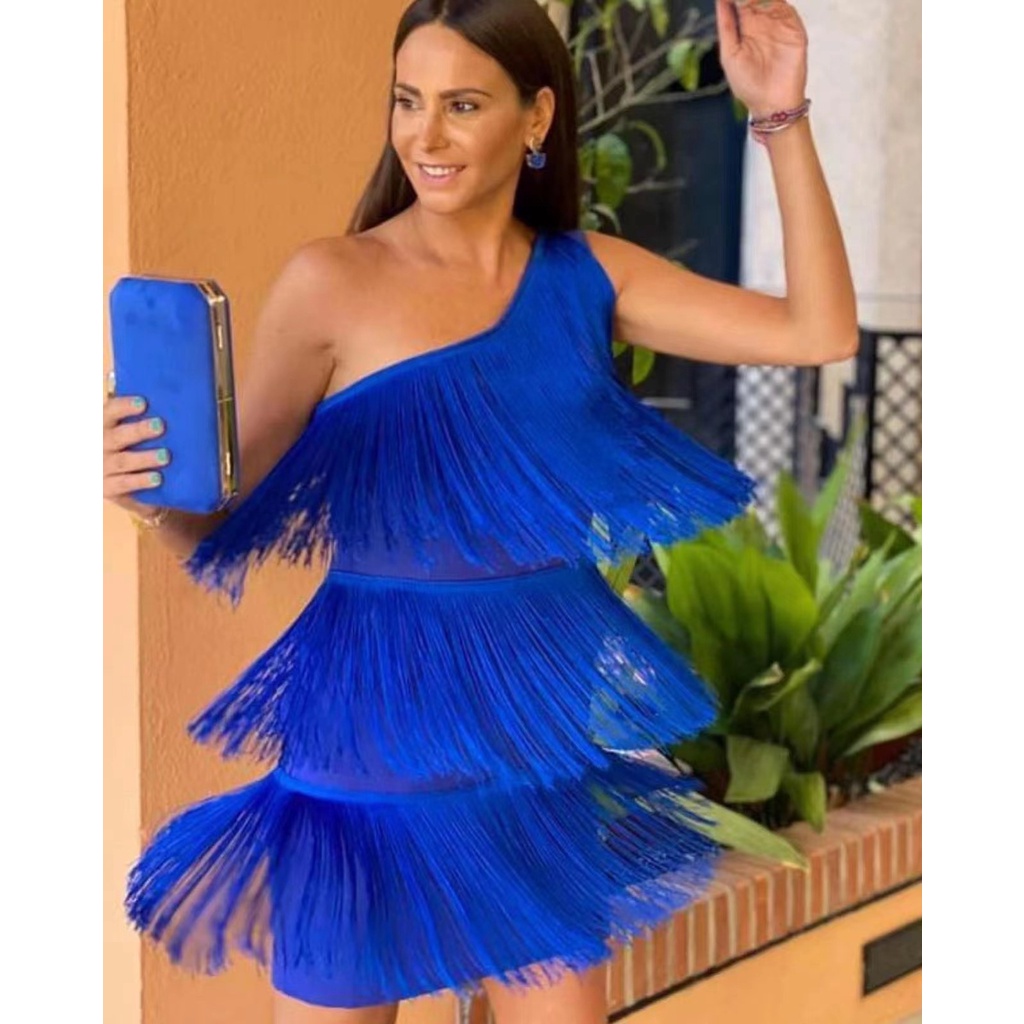 Đầm Mini PhốI Tua Rua QuyếN Rũ