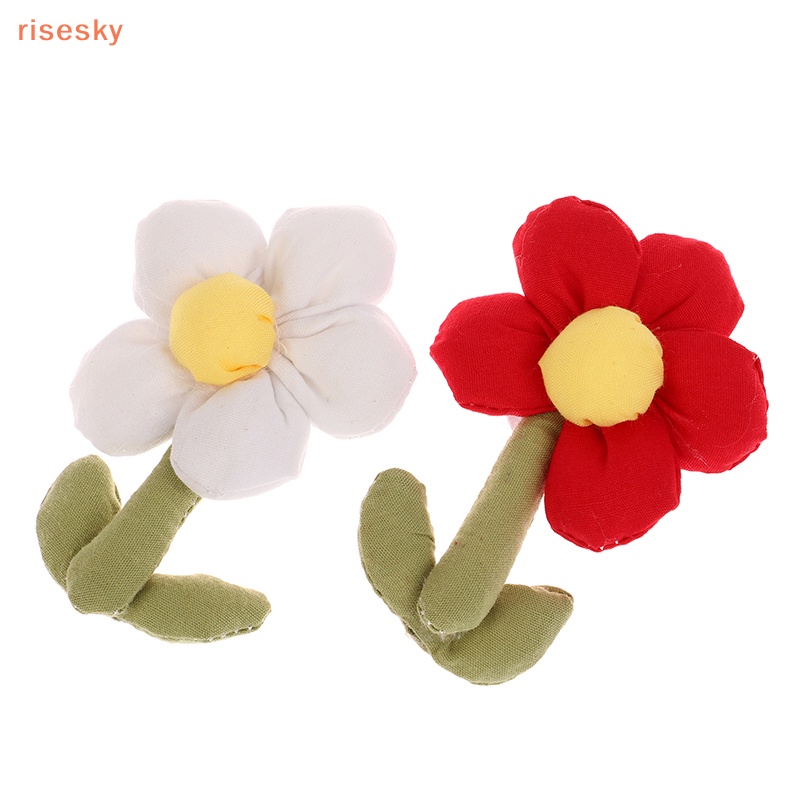 Kẹp Tóc Hình Hoa Năm Cánh Bằng Vải Cotton Phối Lông Dễ Thương