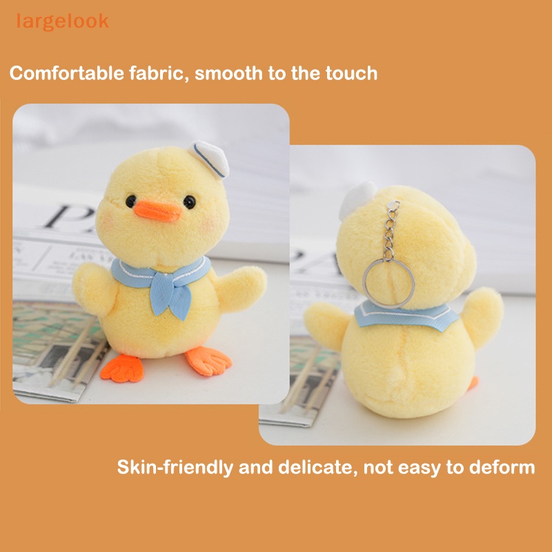 Móc Khóa Hình Chú Vịt Đội Mũ Thủy Thủ Mặt Trăng Nhồi Bông Mềm Mại Dễ Thương