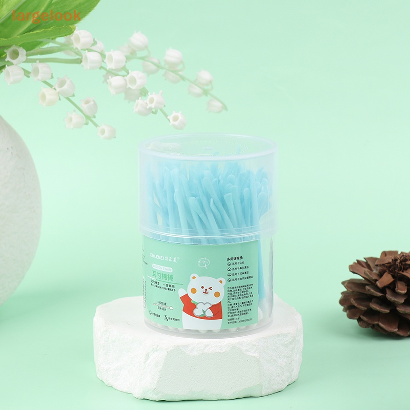 Hộp 100 Tăm Bông Cotton Hai Đầu Dùng Một Lần Chăm Sóc Sức Khỏe Cho Nữ