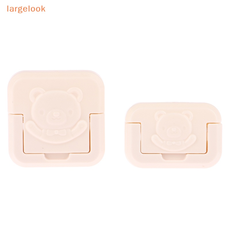 Set 5 Nắp Đậy Ổ Cắm Điện 2 / 3 Lỗ Hình Gấu Hoạt Hình Bảo Vệ An Toàn Cho Bé