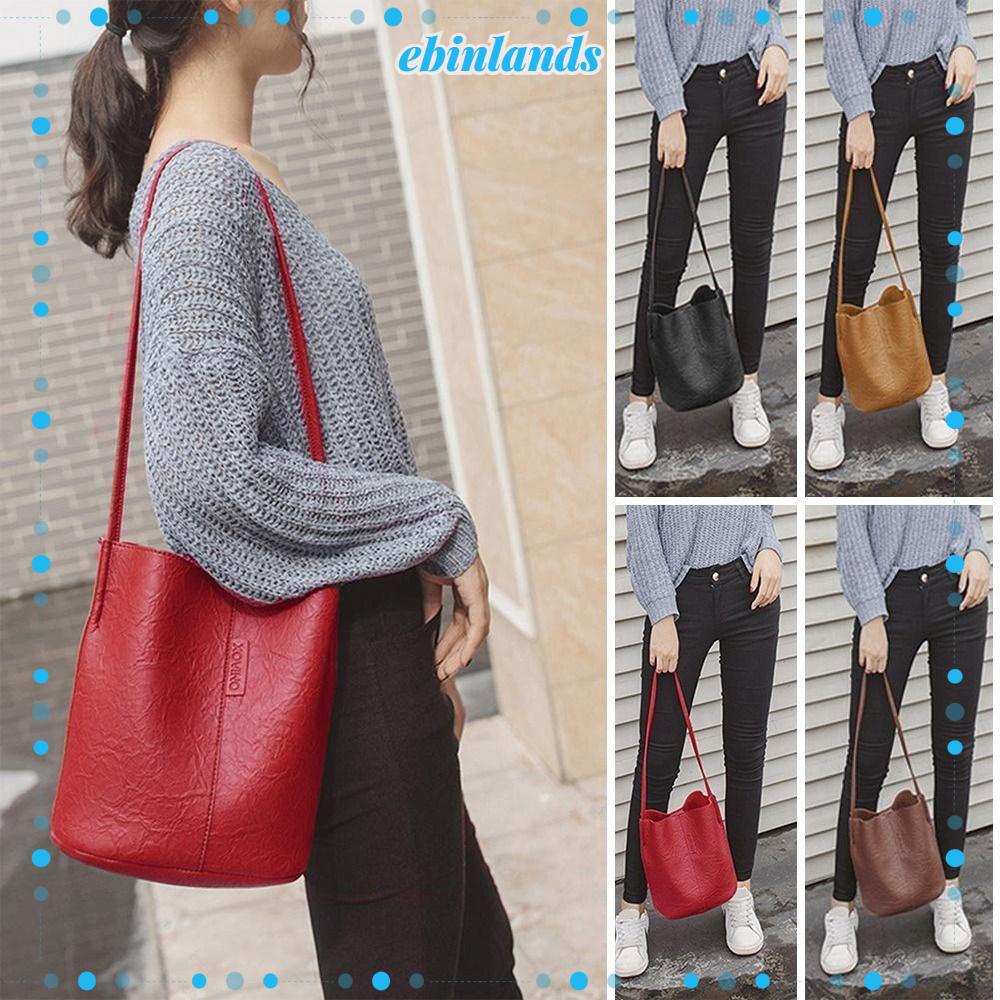 EBINLANDS Túi Tote Đeo Vai Màu Sắc Nhã Nhặn Thời Trang Dành Cho Nữ