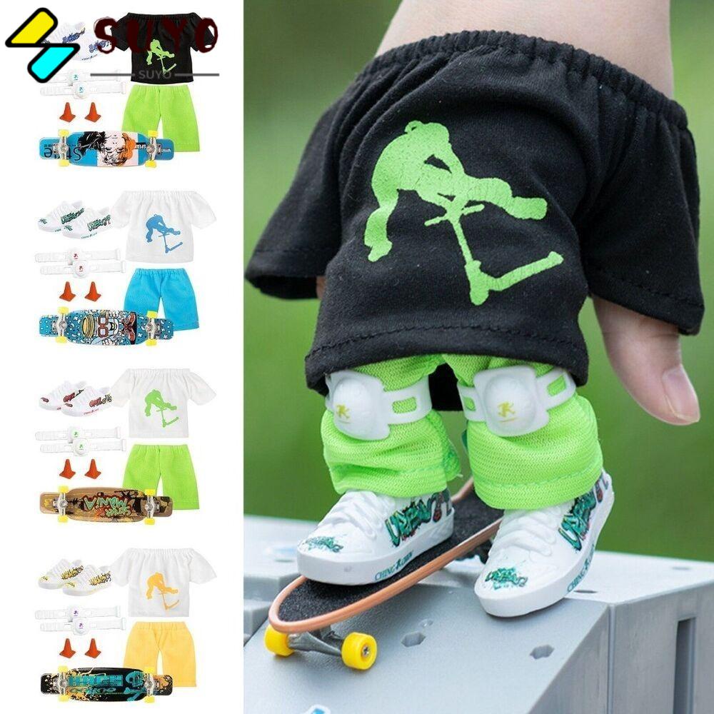 SUYO Bộ Ván Trượt Ngón Tay Bằng Cao Su Mềm Kèm Quần Và Giày