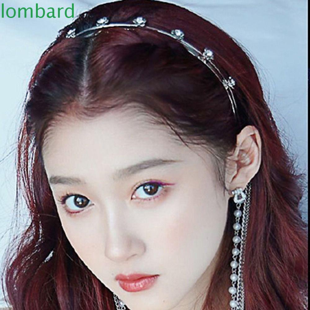 LOMBARD Băng Đô Cài Tóc Đính Đá Lấp Lánh Phong Cách Vintage Cho Nữ