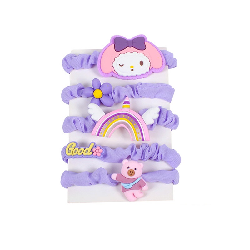 Annie Dây Cột Tóc Cao Su Co Giãn Không Làm Đau Họa Tiết Hoạt Hình Cho Bé Gái