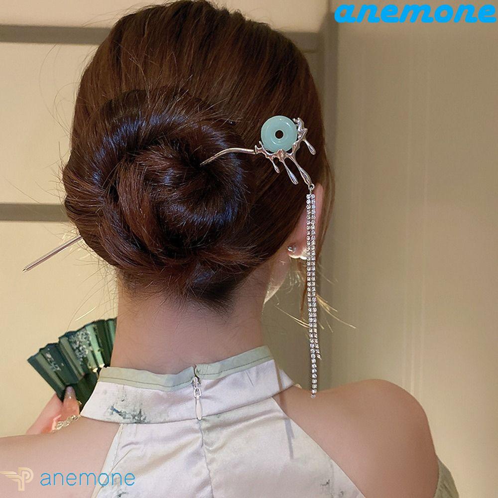 ANEMONE Trâm Cài Tóc Hnafu Trung Hoa Bằng Hợp Kim Hình Học Thanh Lịch Cho Hán Phục