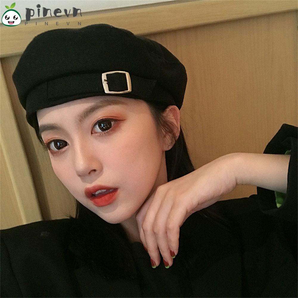 PINEVN Mũ Beret Màu Trơn Thời Trang Thu Đông Cho Nam