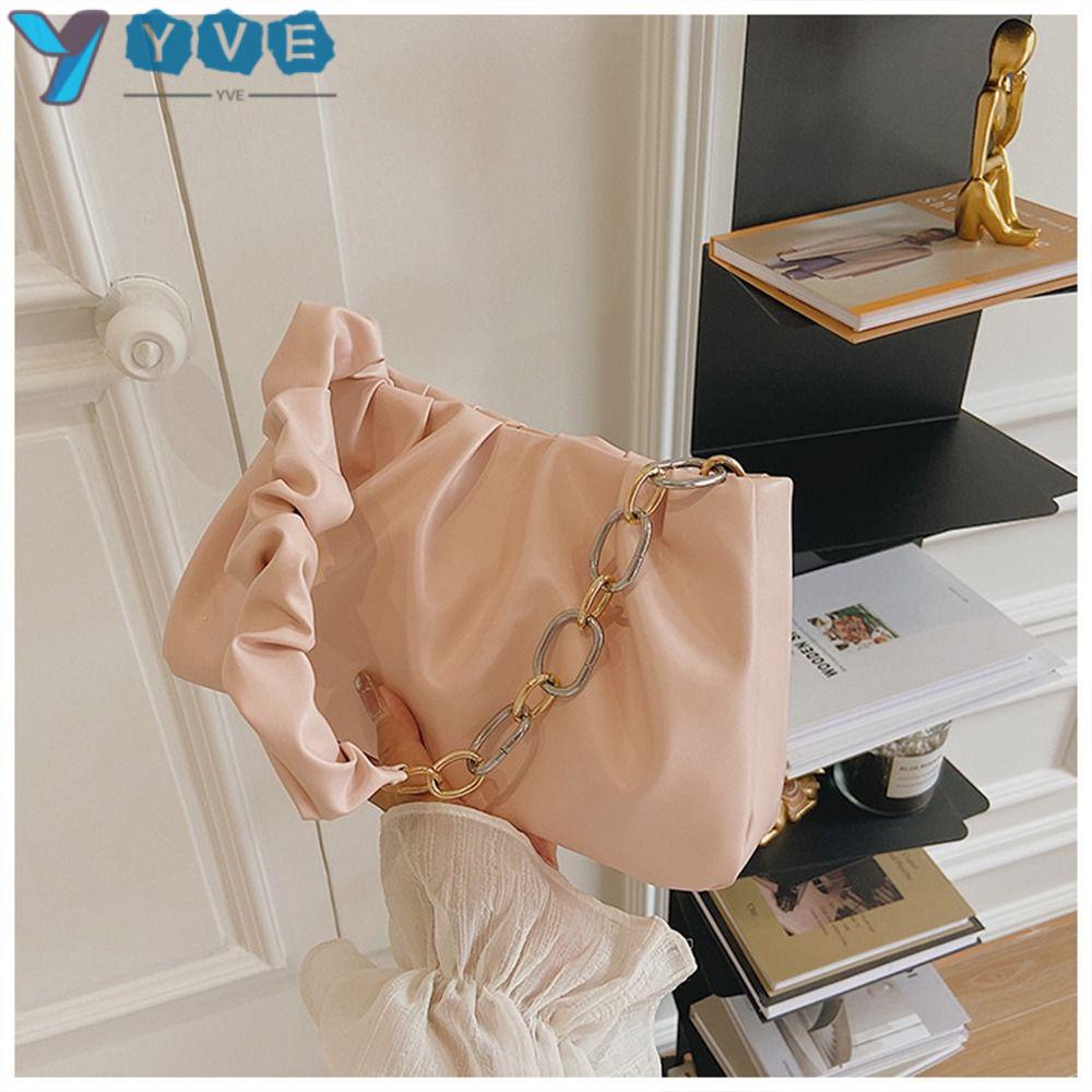 YVE Túi Xách Da PU Cỡ Lớn Màu Trơn Thời Trang Cho Nữ