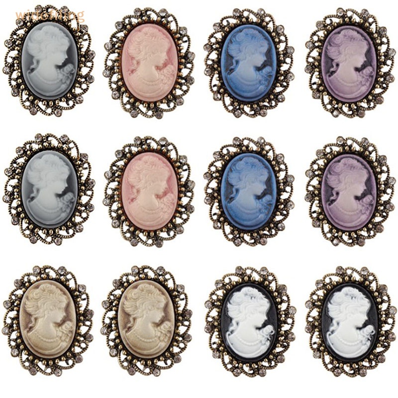 Ghim Cài Áo Hình Tượng Nữ Thần Cameo Đính Đá Phong Cách Gothic Cổ Điển