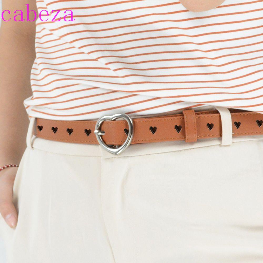 CABEZA Thắt Lưng Da Họa Tiết Trái Tim Đơn Giản Có Thể Điều Chỉnh Kích Cỡ Cho Nữ