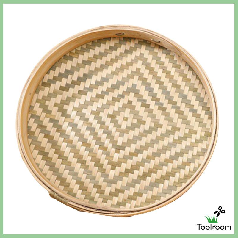 Giỏ Tre Đan Thủ Công Hình Tròn Dùng Để Đựng Đồ Trang Trí
