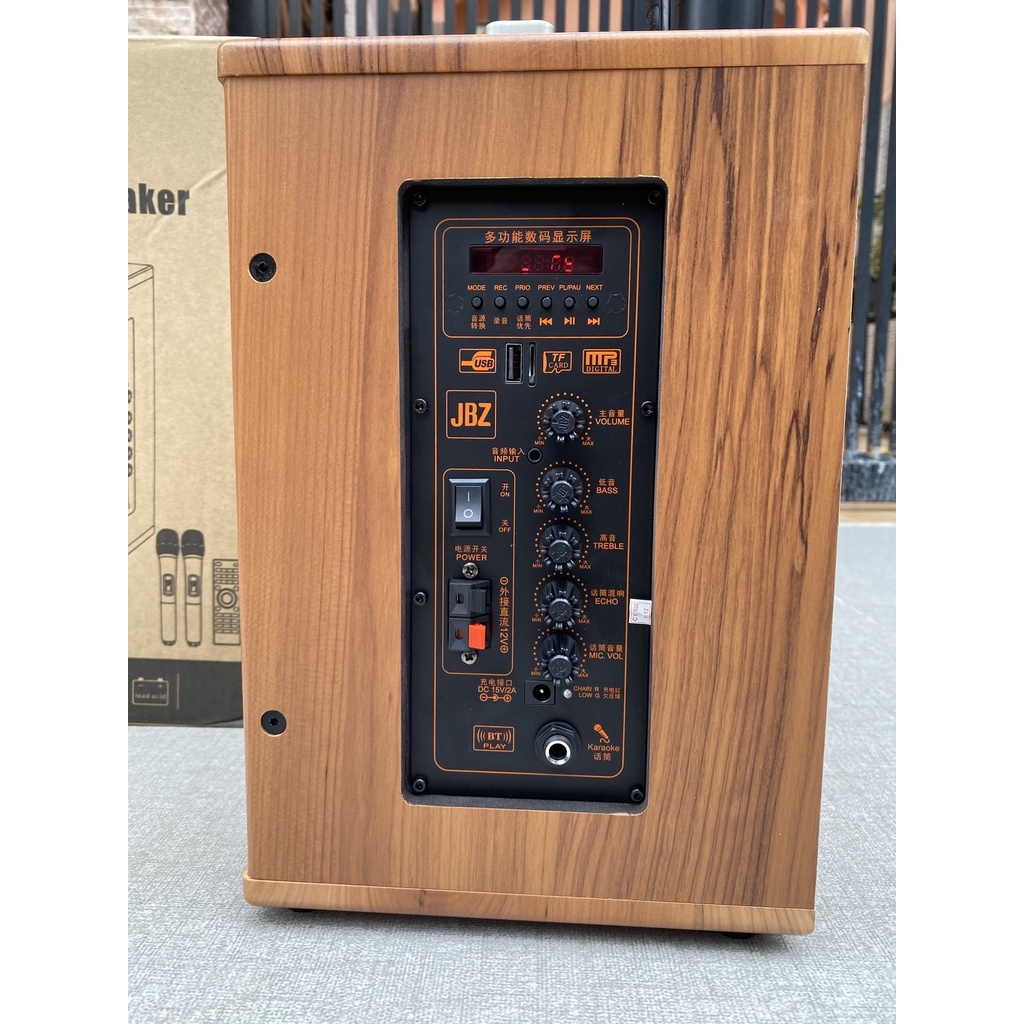 Loa kéo Karaoke Bluetooth JBZ J9 Bass 30/J6 Bass 15/J7 2 tấc/J8, Có 2 Micro không dây đi kèm