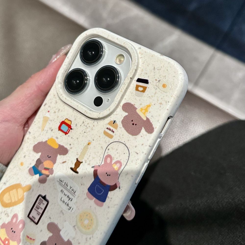 Ốp Điện Thoại TPU Mềm Chống Sốc In Hình Gấu Thỏ Hoạt Hình Hàn Quốc Cho IPhone 14 13 12 11 Pro Max X XR 8 7 Plus