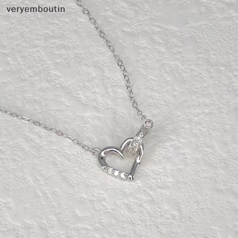 Vòng cổ Bạc Mặt Trái Tim Đính Đá Đơn Giản Thời Trang Cho Nữ