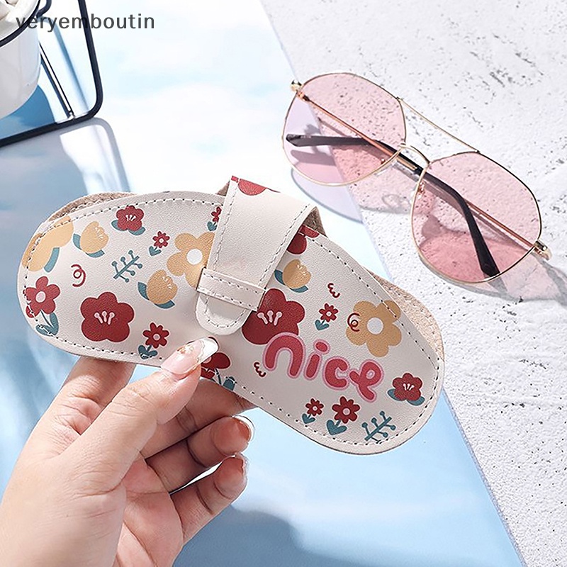 1 Hộp Đựng Mắt Kính Bằng Da PU Siêu Mỏng Họa Tiết Hoạt Hình Dễ Thương