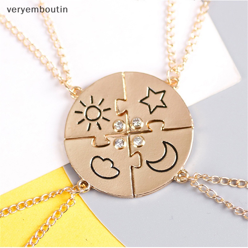 Bộ 4 Vòng cổ Mặt Tròn Ngôi Sao Mặt Trời Mặt Trăng Thời Trang Cho Nam Và Nữ Mã 2023 n