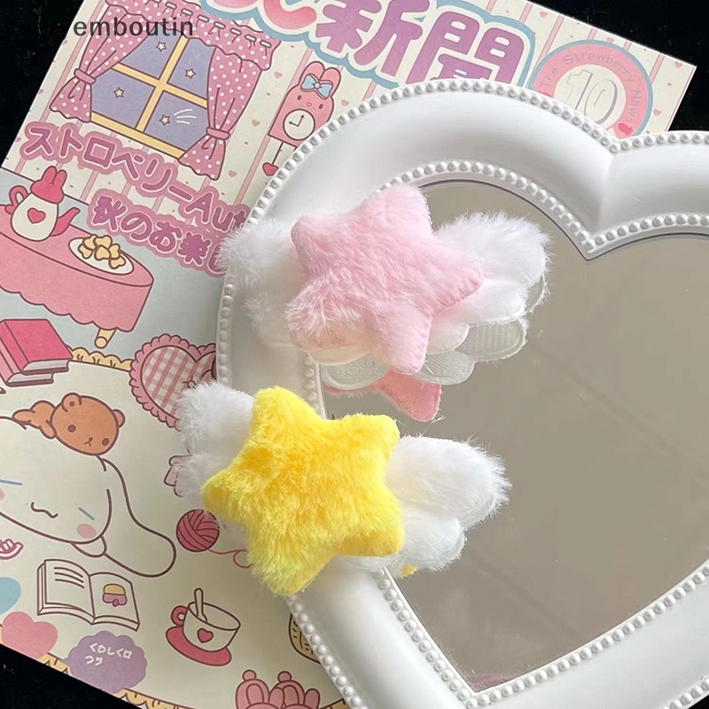 Kẹp Tóc Hình Chú Vịt / Ngôi Sao / Cánh Lông Xù Mềm Mại Dễ Thương Thời Trang Cho Bé Gái