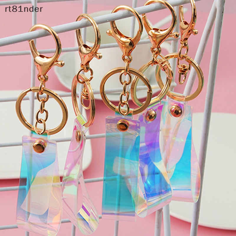 Rt Móc Khóa Họa Tiết Laser Dễ Thương Thanh Lịch Kèm Dây Đeo Và Dây Đeo Chìa Khóa Trang Trí Ví Điện Thoại Cho Nữ n