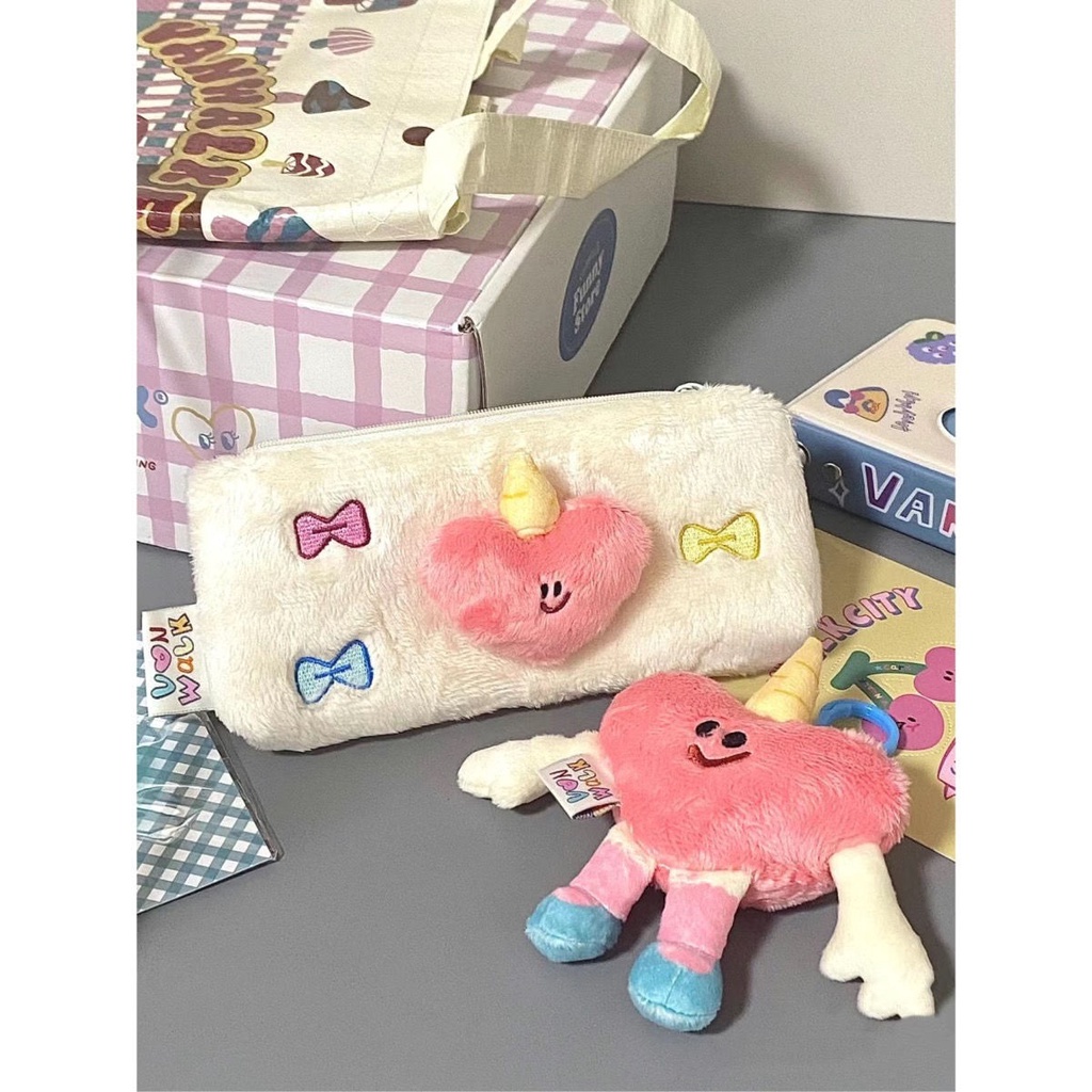 Plus Túi Đựng Bút Phối Lông Thiết Kế Dễ Thương