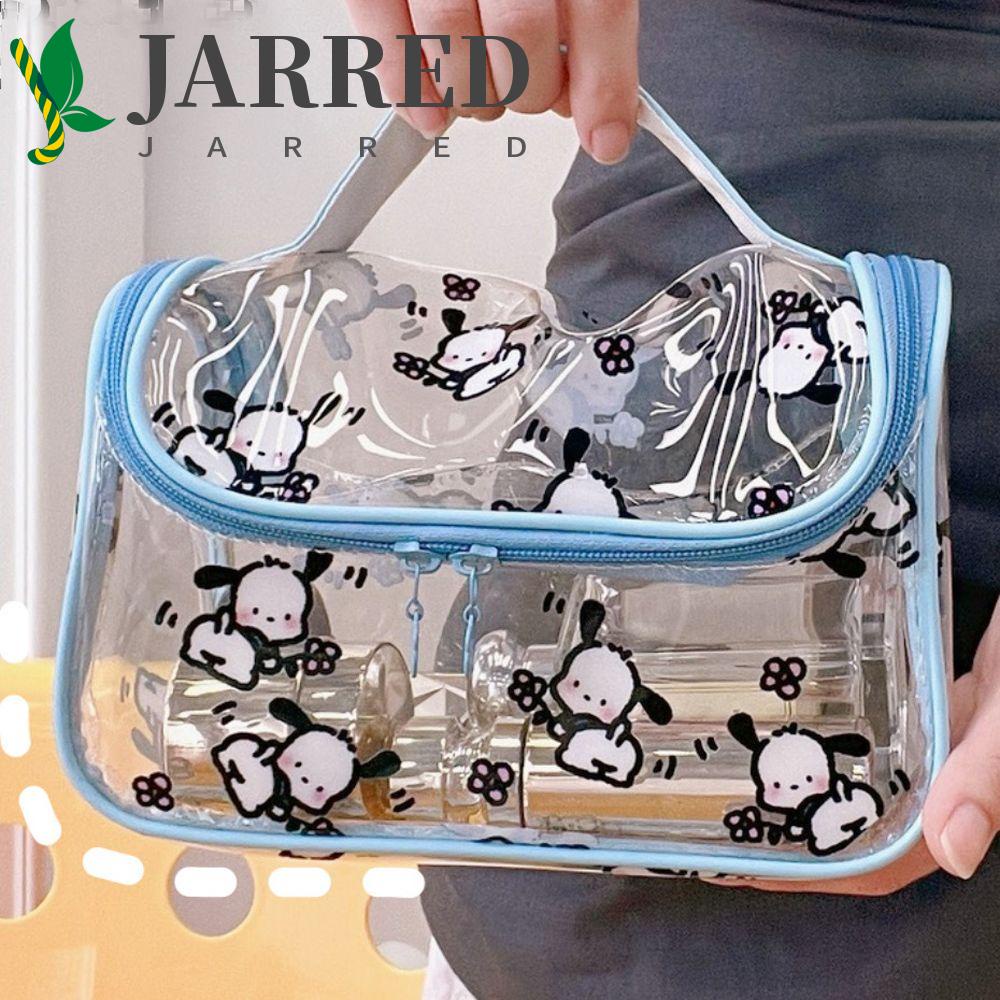 JARRED Túi Đựng Mỹ Phẩm Bằng PVC Trong Suốt Cỡ Lớn Chống Thấm Nước Có Khóa Kéo Tiện Dụng Mang Theo Du Lịch