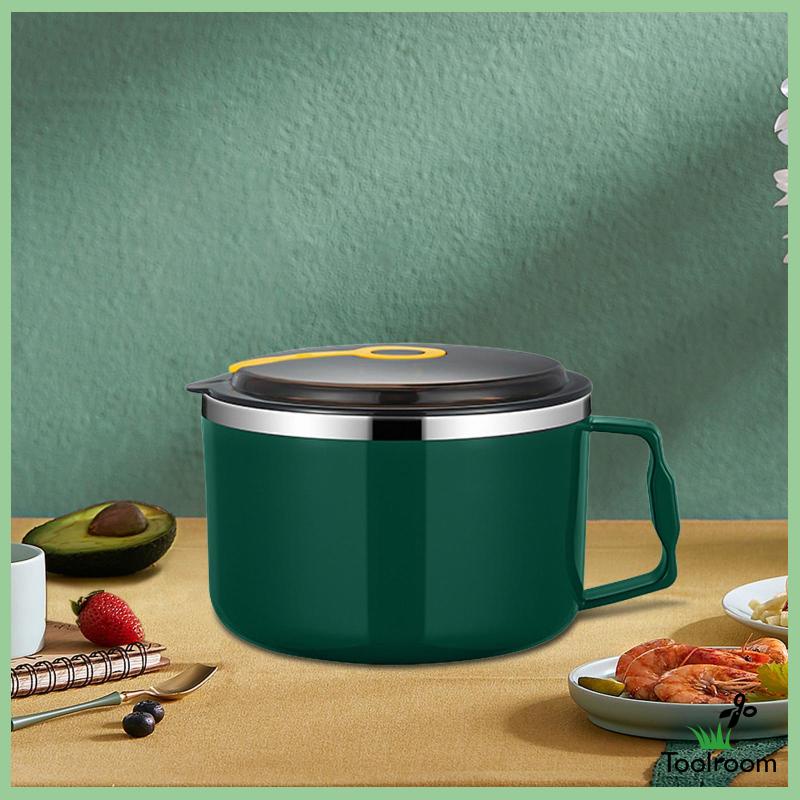 Tô Ăn Mì Có Nắp Và Tay Cầm Bằng Thép Không Gỉ Tiện Lợi