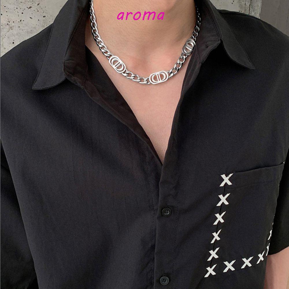 AROMA Vòng cổ Choker Hai Lớp Phong Cách Hip Hop Thời Trang Dành Cho Nam Và Nữ
