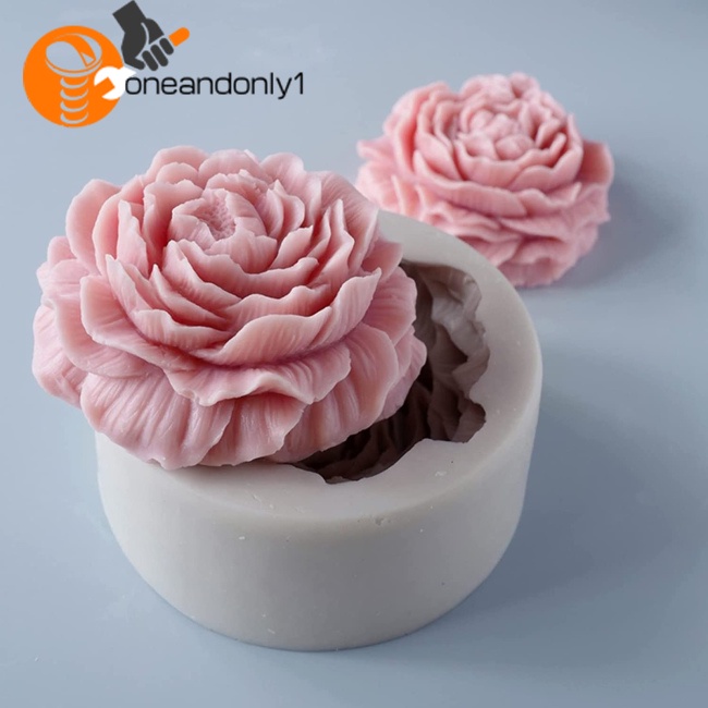 Khuôn Silicone Làm Nến / Xà Phòng Hình Hoa Mẫu Đơn Diy
