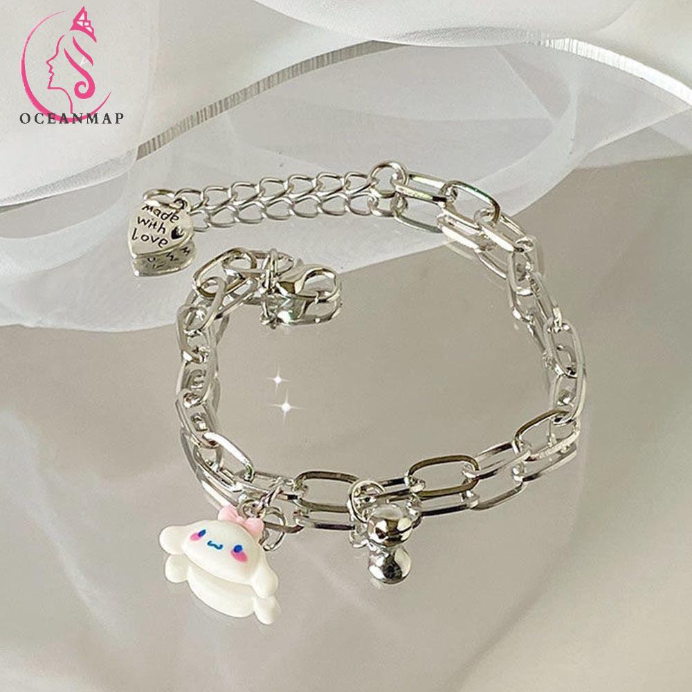 OCEANMAP Vòng Tay Hình Cinnamoroll Có Thể Điều Chỉnh Phong Cách Hàn Quốc Cho Nữ
