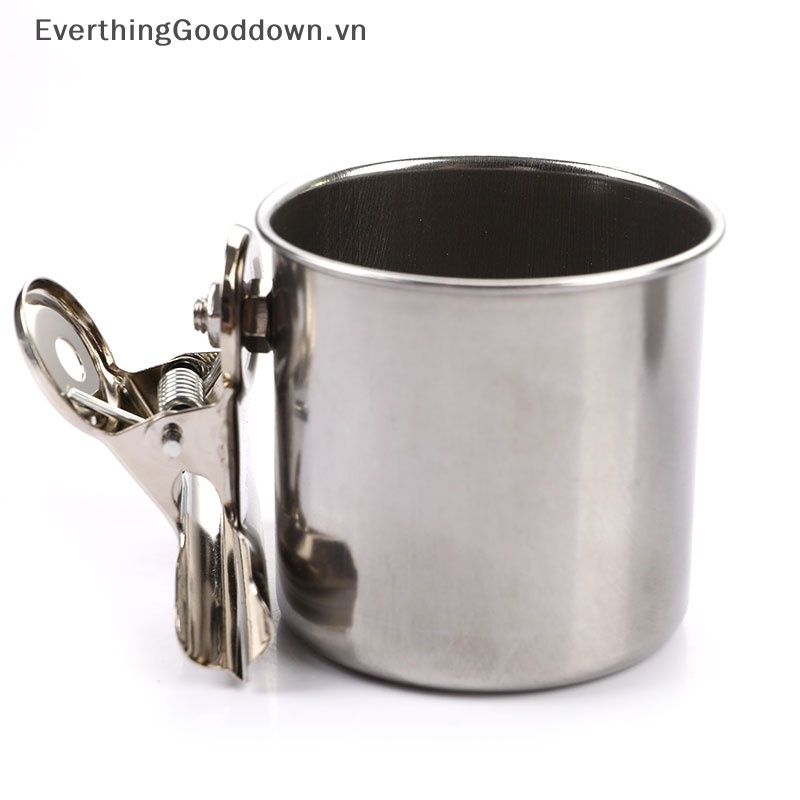 Bát Đựng Thức Ăn Nước Uống Hình Tròn Bằng Thép Không Gỉ Dành Cho Chim Vẹt