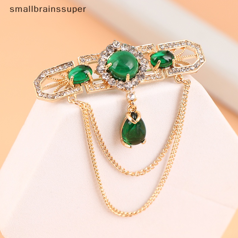 Ghim Cài Áo Nhỏ Đính Đá Phối Dây Xích Tua Rua Thời Trang Chất Lượng Cao Cho Nữ