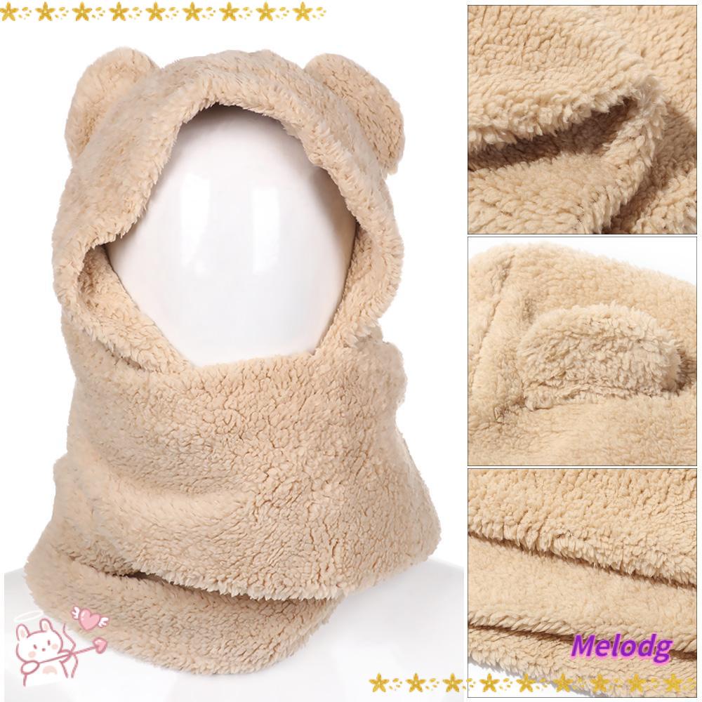 MELODG Mũ Len Tai Gấu Dễ Thương Cho Nữ