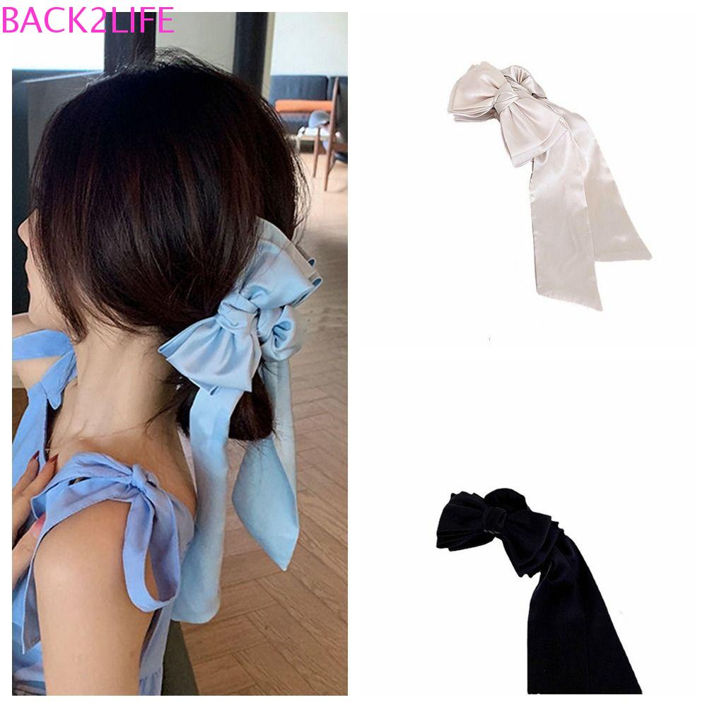 BACK2LIFE Kẹp Tóc Nơ Ruy Băng Dễ Thương Cho Nữ