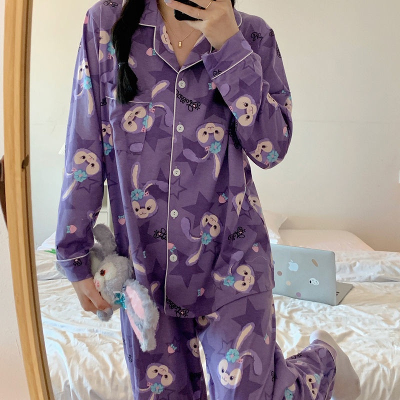 Bộ Đồ Ngủ Tay Dài Dáng Rộng Họa Tiết Disney Dễ Thương Cho Nữ