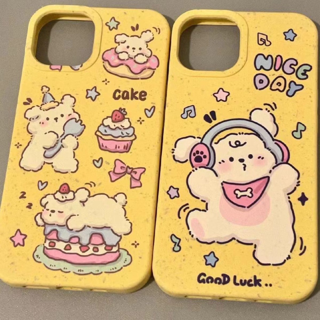 Áo Thun In Hình Cún Con Đáng Yêu Cho Bé121178Ốp Điện Thoại Dẻo Màu Vàng Sữa Họa Tiết Hoạt Hình Dễ Thương Cho iPhone14 Apple promax 13