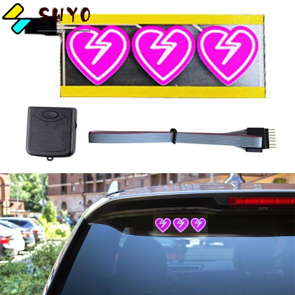 SUYO Sticker Dán Kính Chắn Gió Xe Hơi 5 Chế Độ Có Đèn LED Siêu Bền Tiện Dụng