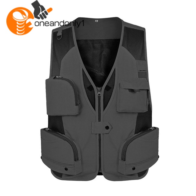 [COD] Áo Khoác Câu Cá Polyester Nhiều Túi Có Thể Tháo Rời Chống Thấm Nước