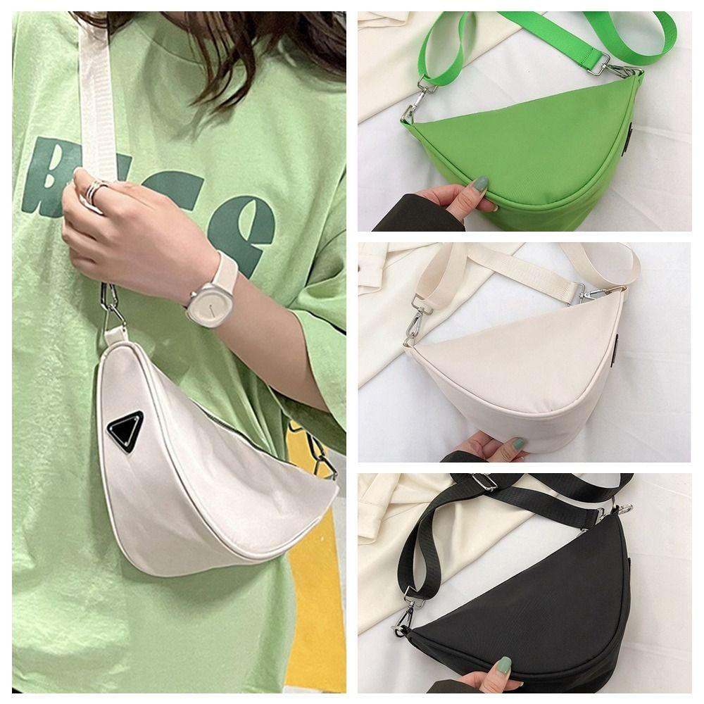 FALLFORBEAUTY Túi Đeo Chéo Vai Hình Tam Giác Bằng Nylon Thời Trang Đường Phố