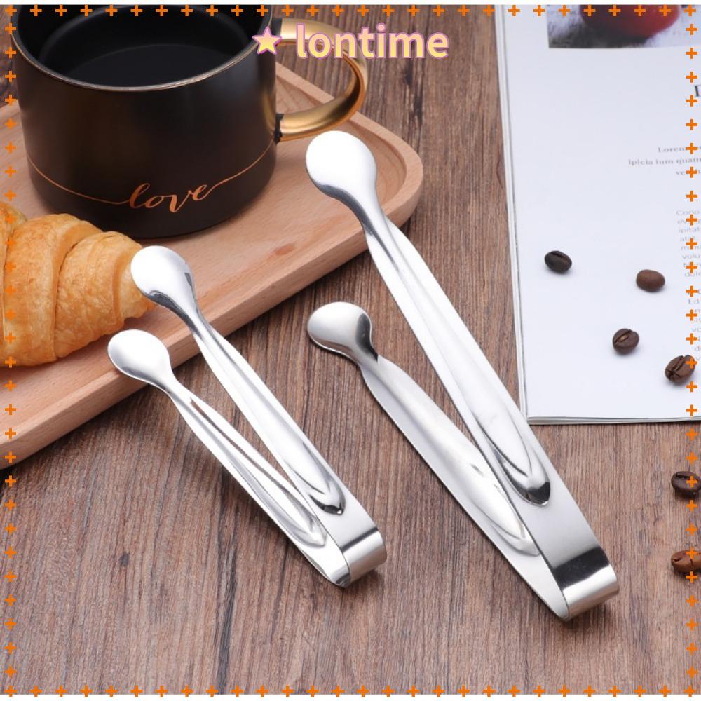 LONTIME Set 20 Kẹp Gắp Đá Đầu Tròn 4.3 inch Bằng Thép Không Gỉ