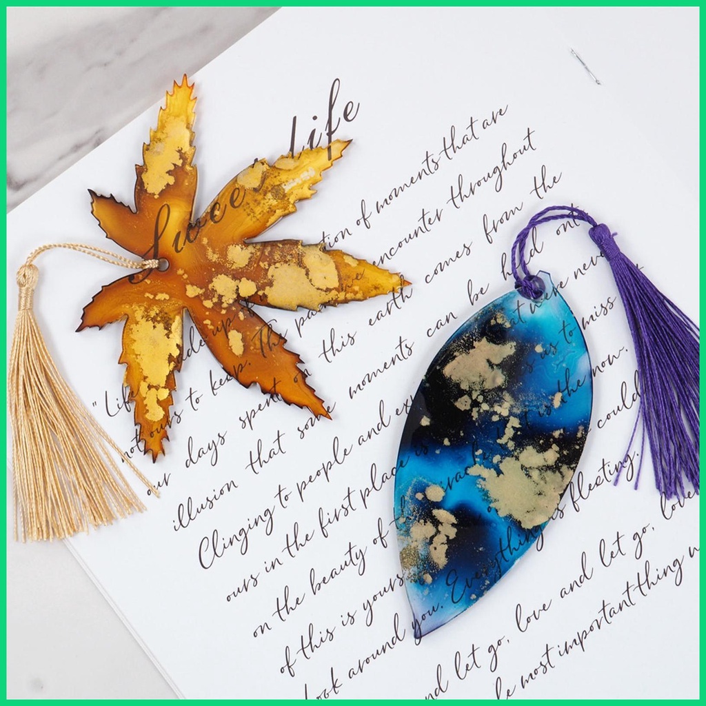 Khuôn Silicone Làm Thẻ Đánh Dấu Trang Sách DIY Kèm Tua Rua Gọn Nhẹ Tiết Kiệm Không Gian