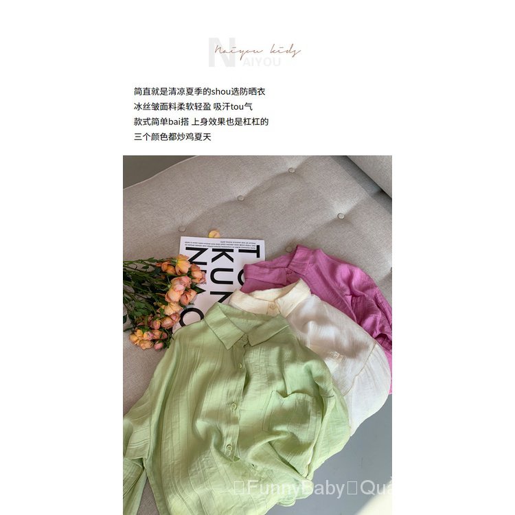 Áo Sơ Mi Mỏng Nhẹ Tay Dài Chống Nắng Phong Cách Hàn Quốc Thời Trang Mùa Hè Mới 2023 Dành Cho Bé Gái