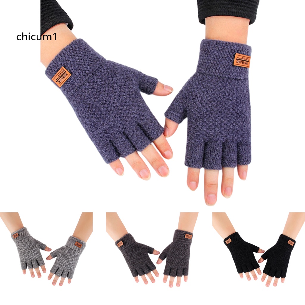 1 Đôi Găng Tay Mùa Đông Mềm Mại Co Giãn Chống Trượt Giữ Ấm Cho Nam