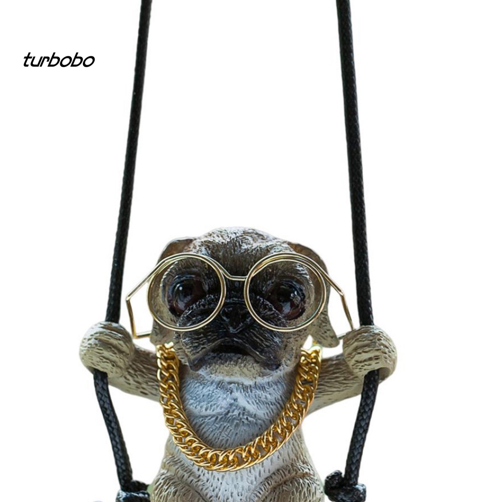 Phụ Kiện Treo Trang Trí Gương Chiếu Hậu Xe Hơi Hình Chó Bull / Pug Mini Bằng Nhựa Resin Dễ Thương